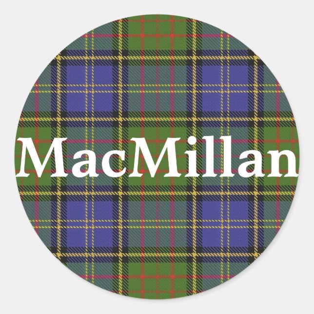 Pegatina Redonda Clan escocés MacMillan Tartan Plaid (Anverso)