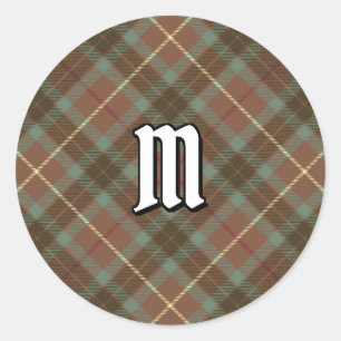 Pegatina Redonda Clan Fraser Hunting Weathered Tartan