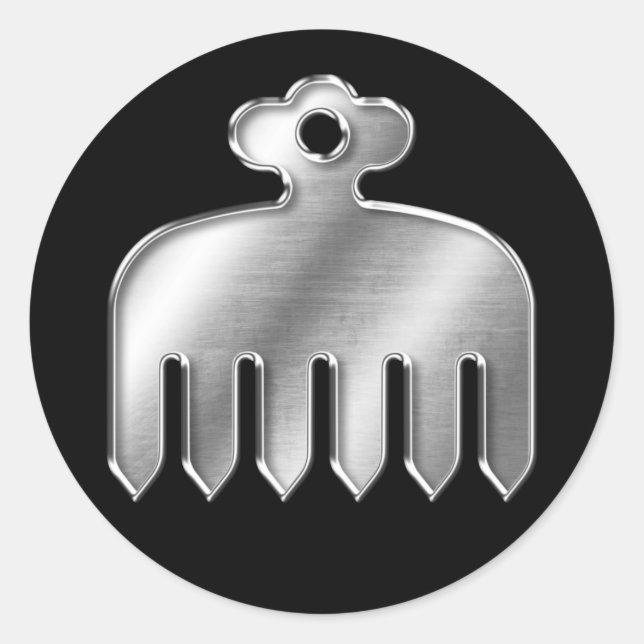 Pegatina Redonda Clan Imagawa Kamon Silver Chrome (Anverso)