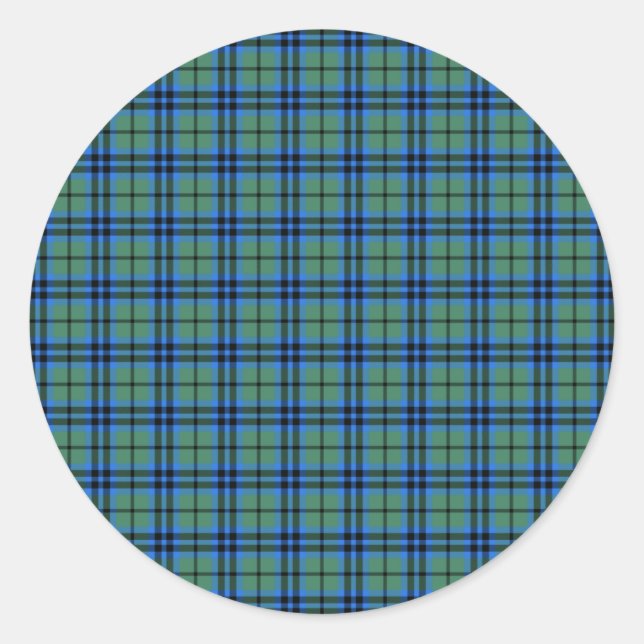 Pegatina Redonda Clan Keith Tartan (Anverso)