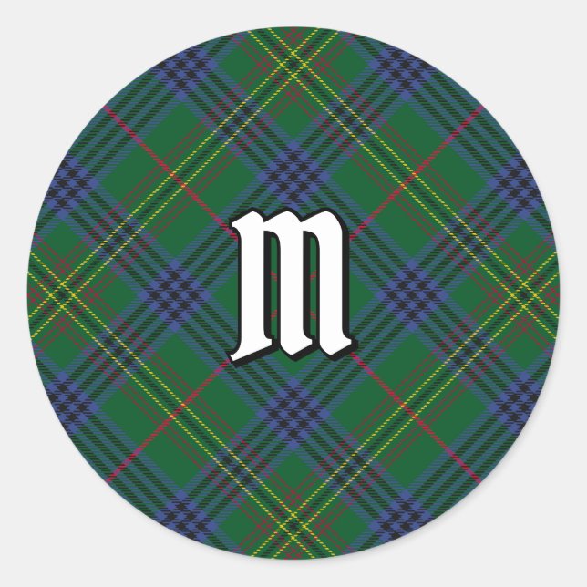 Pegatina Redonda Clan Kennedy Tartan (Anverso)