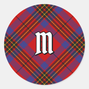 Pegatina Redonda Clan Leslie Red Tartan