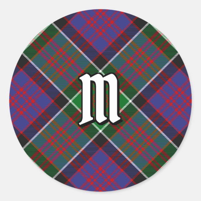 Pegatina Redonda Clan MacDonald de Clanranald Tartán (Anverso)