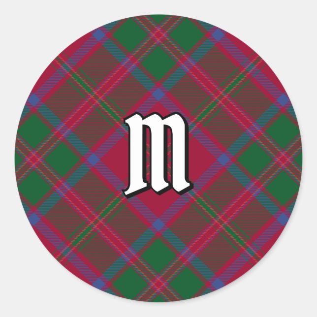 Pegatina Redonda Clan MacDougall Tartan (Anverso)