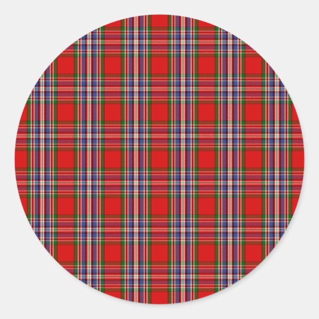 Pegatina Redonda Clan MacFarlane Tartan (Anverso)
