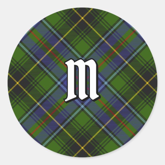 Pegatina Redonda Clan MacInnes Tartan (Anverso)