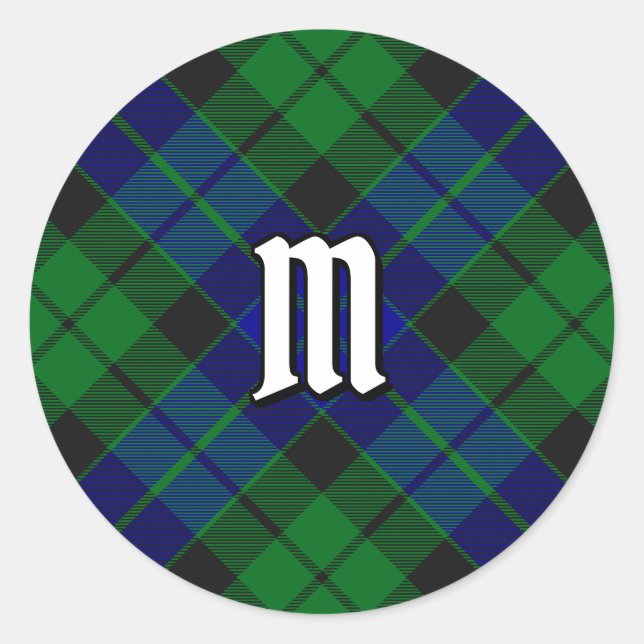 Pegatina Redonda Clan MacKay Tartan (Anverso)