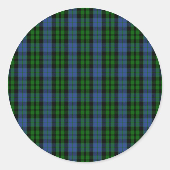 Pegatina Redonda Clan MacKay Tartan (Anverso)