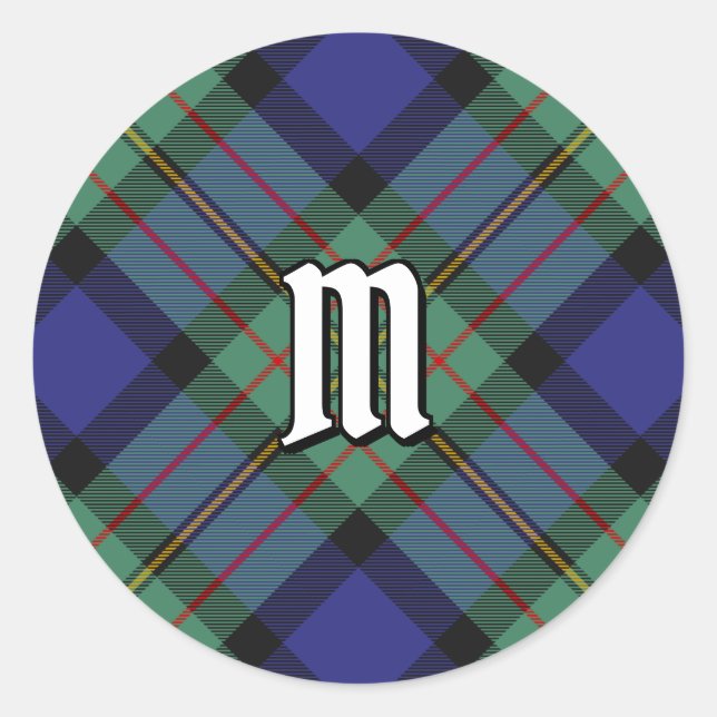 Pegatina Redonda Clan MacLaren Tartan (Anverso)