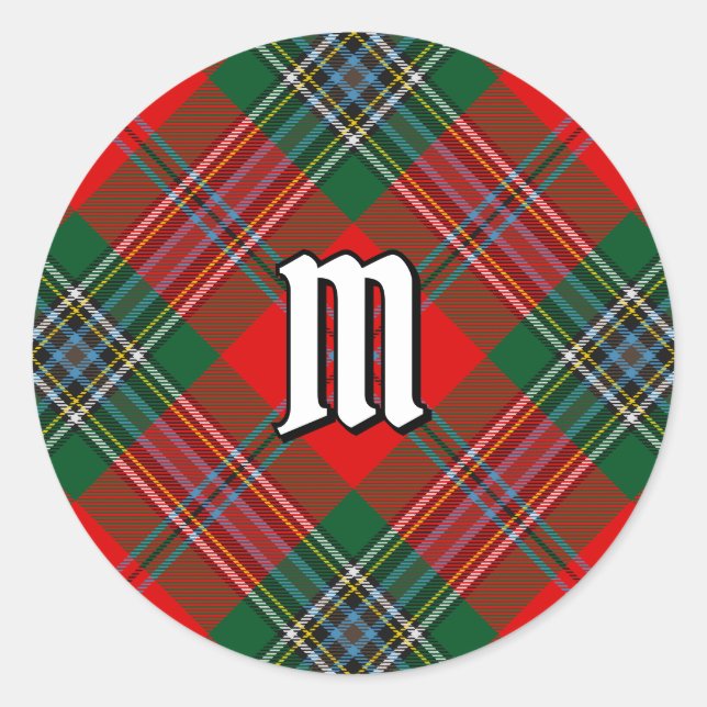 Pegatina Redonda Clan MacLean Tartan (Anverso)