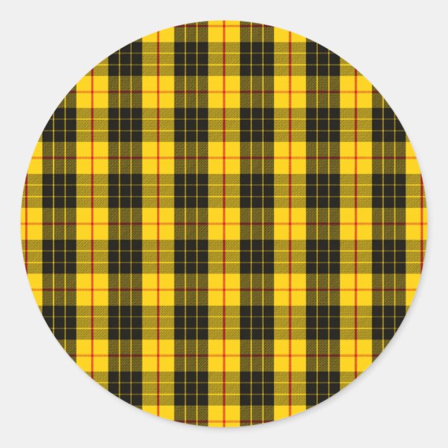 Pegatina Redonda Clan MacLeod Tartan (Anverso)