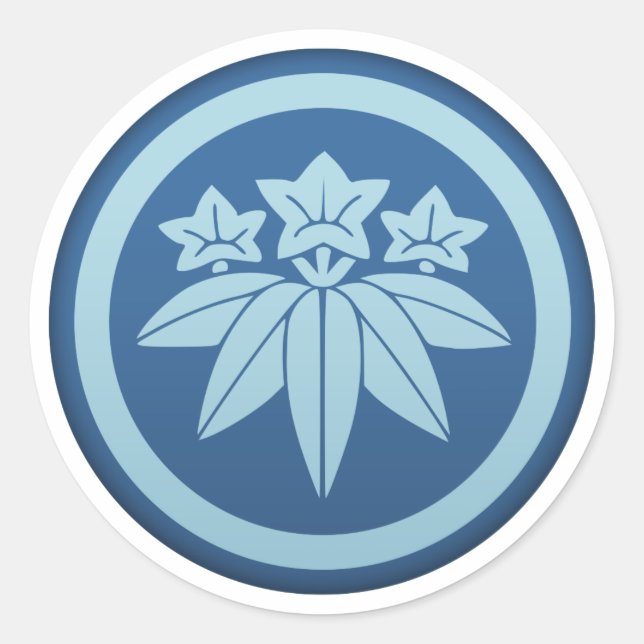 Pegatina Redonda Clan Minamoto (Genji) Kamon (Anverso)