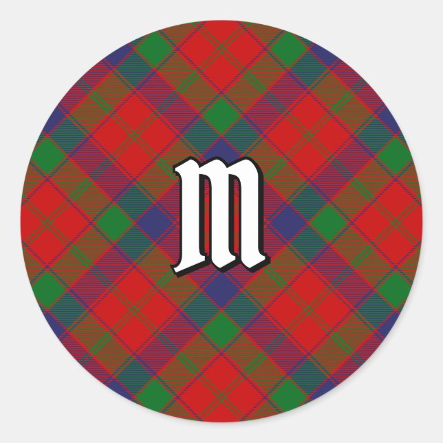 Pegatina Redonda Clan Robertson Tartan (Anverso)