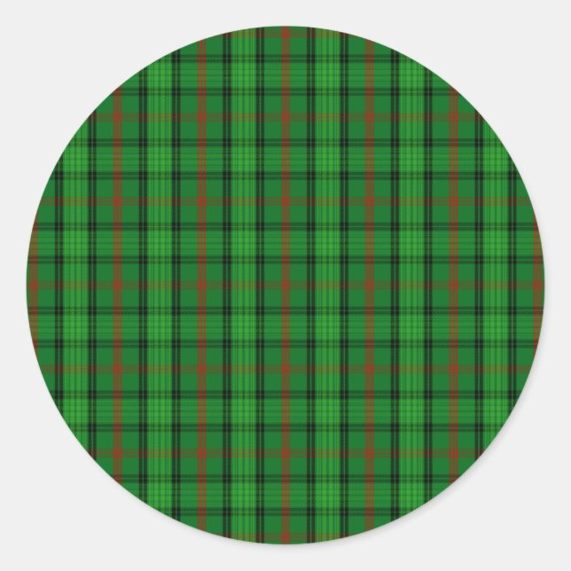 Pegatina Redonda Clan Ross Tartan (Anverso)