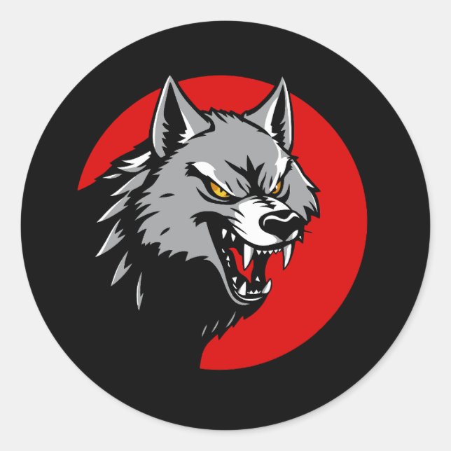 Pegatina Redonda Clan Wolf Dragoons (Anverso)
