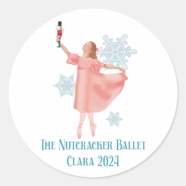Pegatina Redonda Clara con Nutcracker 2024 (Anverso)