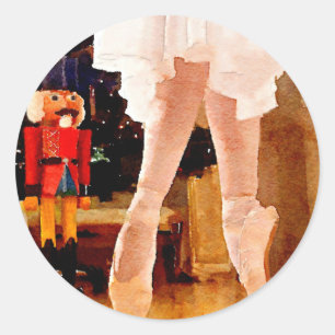 Pegatina Redonda Clara y el Nutcracker