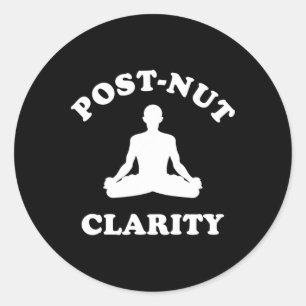 Pegatina Redonda Claridad post-orgasmo Divertida Meditación Yoga