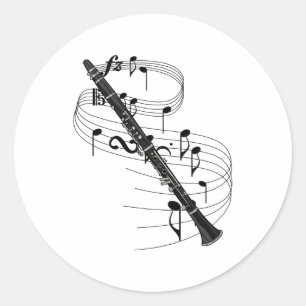 Pegatina Redonda Clarinet