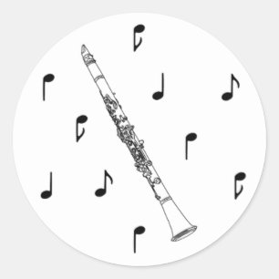 Pegatina Redonda Clarinet musical