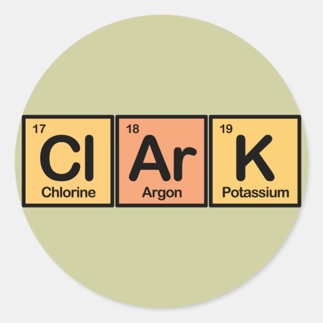 Pegatina Redonda Clark hecho de Elements (Anverso)