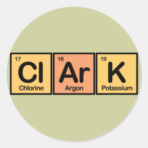 Pegatina Redonda Clark hecho de Elements