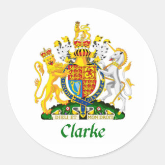 Pegatina Redonda Clarke "Clarke Coat of Arms"