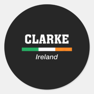 Pegatina Redonda Clarke Irish Family Name St Patricks Day Ireland F