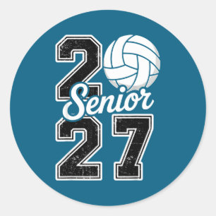 Pegatina Redonda Clase 2027 Voleibol Senior 2027