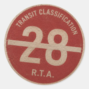 Pegatina Redonda Clase 28 de R.T.A. con acceso restringido al tráns