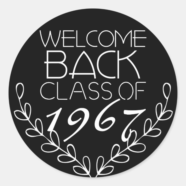 Pegatina Redonda Clase Atrás De Bienvenida (Anverso)