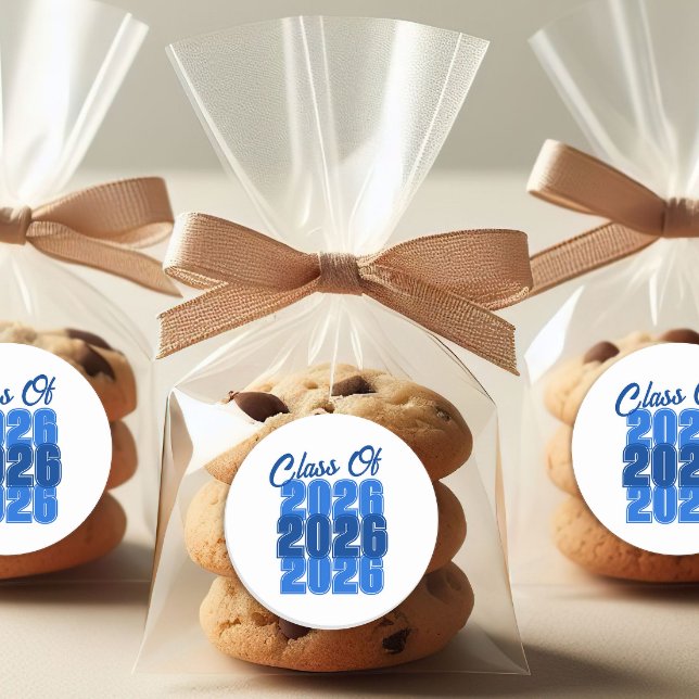Pegatina Redonda Clase Azul De Graduación (Class of Graduation Sticker)
