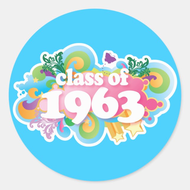 Pegatina Redonda Clase de 1963 (Anverso)