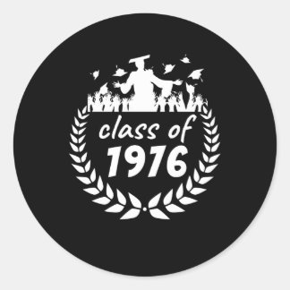 Pegatina Redonda clase de 1976 de diseño de graduación o reunión po