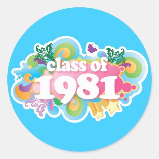 Pegatina Redonda Clase de 1981 (Anverso)