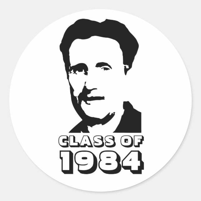 Pegatina Redonda Clase de 1984 (George Orwell) (Anverso)