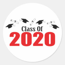 Clase De 2020 Caps Y Diplomas (Rojo)
