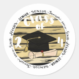 Pegatina Redonda Clase de 2024