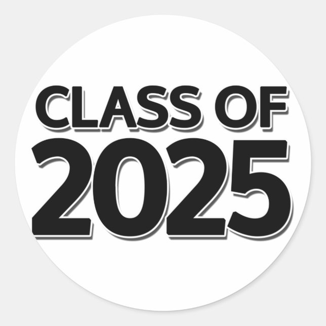 Pegatina Redonda Clase de 2025 (Anverso)