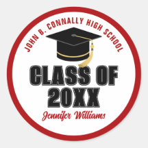 Clase de 2025 Red White Personalized Graduate Name