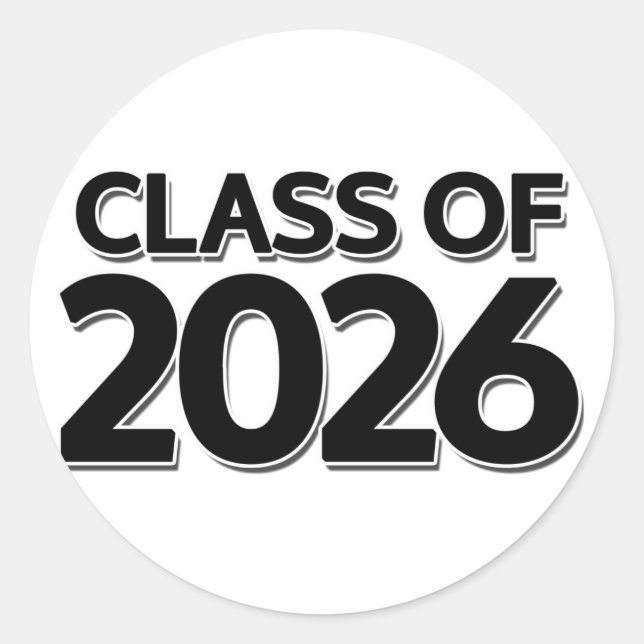 Pegatina Redonda Clase de 2026 (Anverso)
