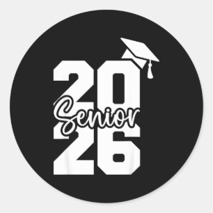 Pegatina Redonda clase de 2026 escuela secundaria universidad super