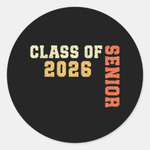 Pegatina Redonda Clase de 2026 Senior 2026 Graduación 2025 Estudian