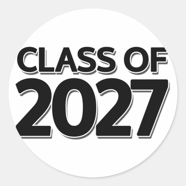 Pegatina Redonda Clase de 2027 (Anverso)