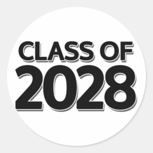 Pegatina Redonda Clase de 2028