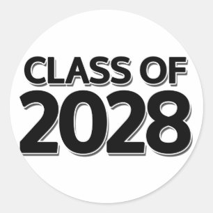 Pegatina Redonda Clase de 2028