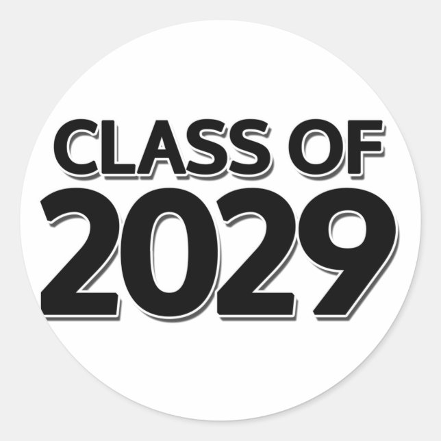 Pegatina Redonda Clase de 2029 (Anverso)