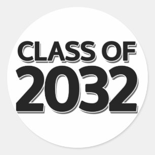 Pegatina Redonda Clase de 2032