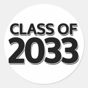 Pegatina Redonda Clase de 2033
