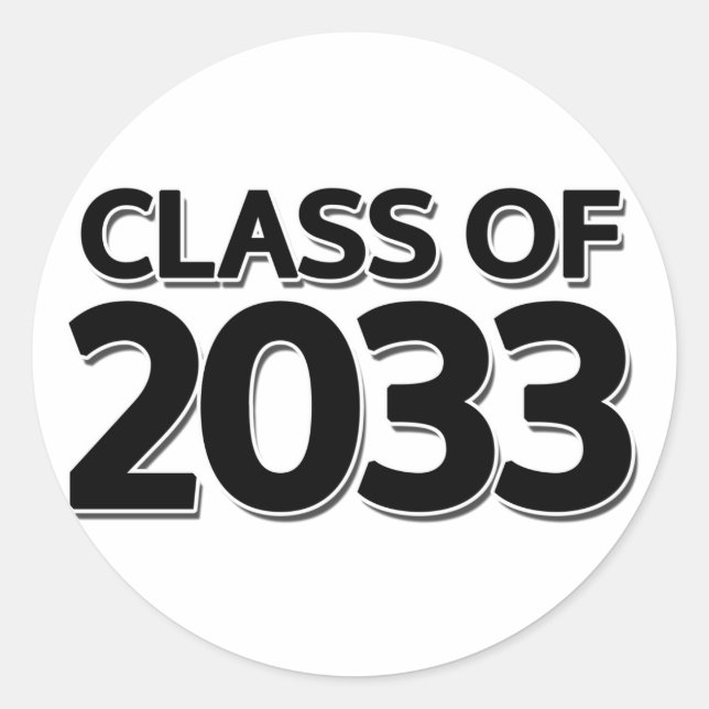 Pegatina Redonda Clase de 2033 (Anverso)